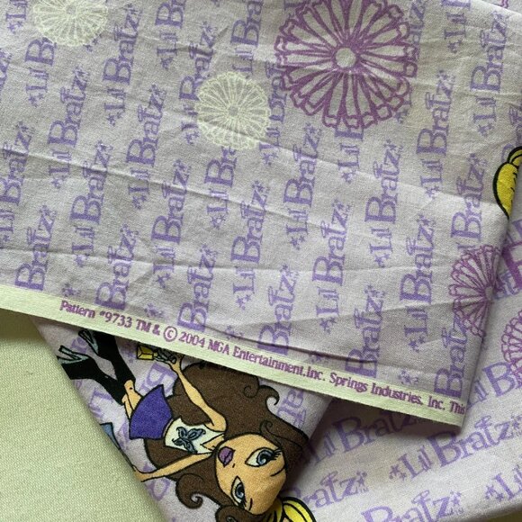 Lil Bratz Sewing Fabric 1 Yard 2004 VTG Purple Retired Out of Print 100% Cotton - Picture 4 of 5